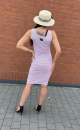 TS 385 pink and white striped dress