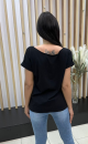TS 388 laser cut short sleeve blouse Black