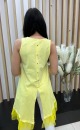 Blouse with tulle and buttons at the back TK 721 Yellow