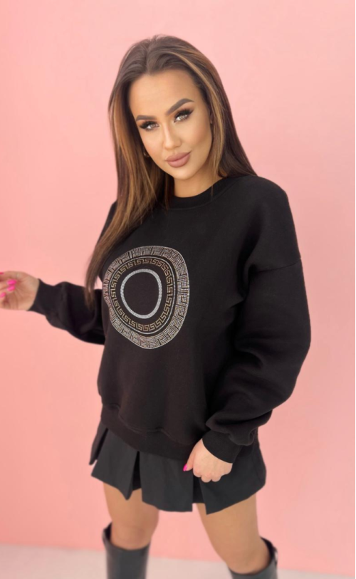 Sweatshirt with zircons 229 Black
