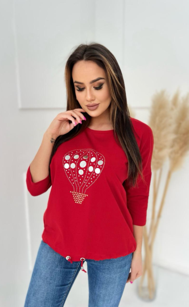 Blouse with a balloon 528 Red