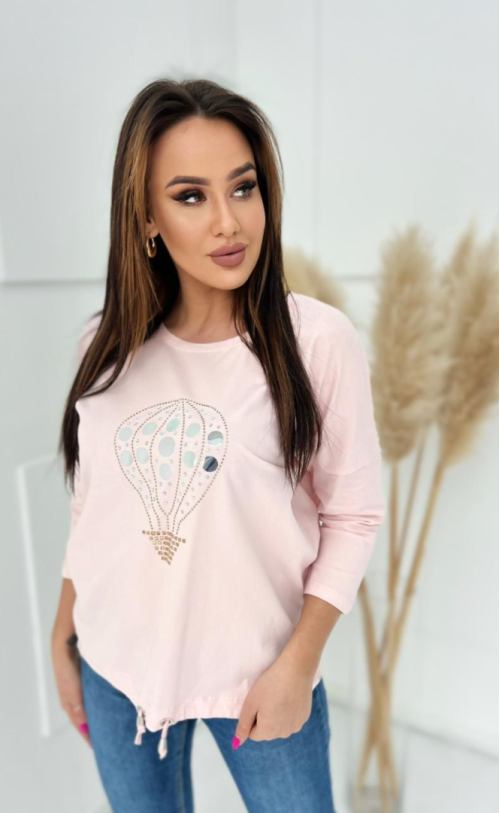 Blouse with a balloon 528 Pudre