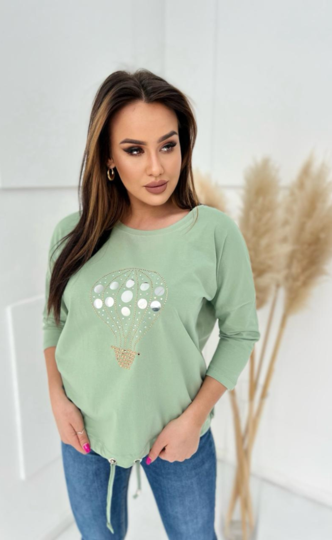 Blouse with a balloon 528 Olive