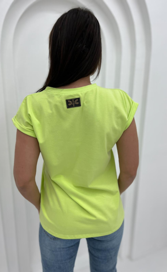 Blouse with rolled-up sleeves 0908 Lime