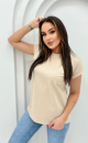 Blouse with rolled-up sleeves 0908 Beige