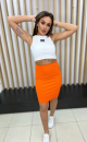 Ribbed skirt TS 987 Orange