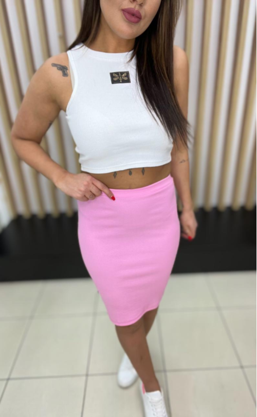 Ribbed skirt TS 987 Pink