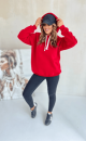 Insulated sweatshirt with hood 006 Red