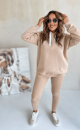 Insulated sweatshirt with hood 006 Beige