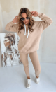 Insulated sweatshirt with hood 006 Beige