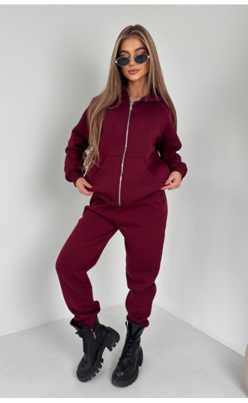 Insulated zippered sweatshirt TS 100 Claret