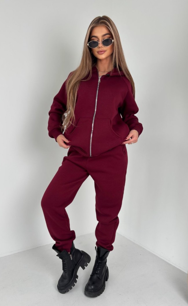 Insulated zippered sweatshirt TS 100 Claret