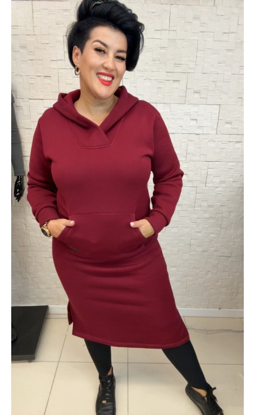 Sukienka ocieplana 1012 Bordo