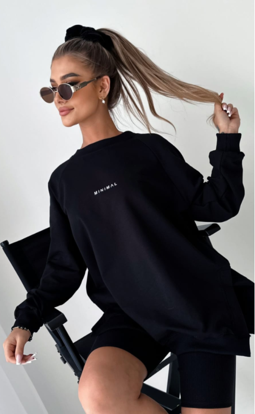 Bluza MINIMAL rozcięcia TS 255 Czarna
