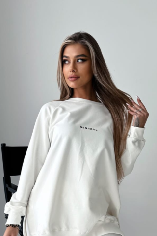MINIMAL slit sweatshirt TS 255 Cream