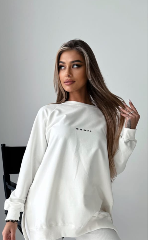 Bluza MINIMAL rozcięcia TS 255 Śmietanka