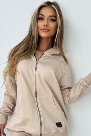 Bluza na zamek TS 256 Beżowy