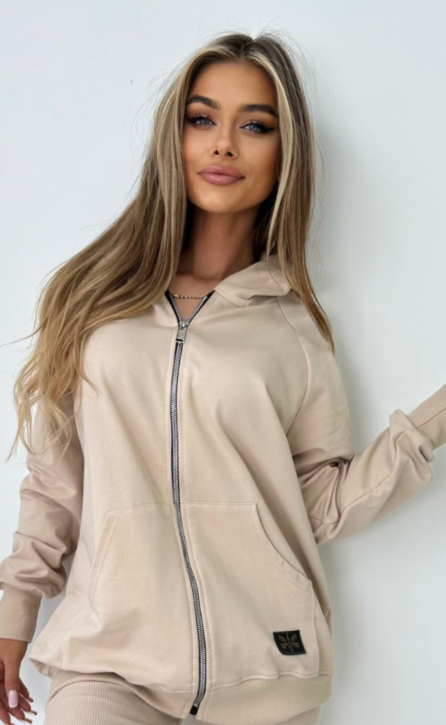 Bluza na zamek TS 256 Beżowy