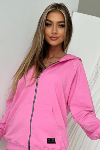 Bluza na zamek TS 256 Różowa