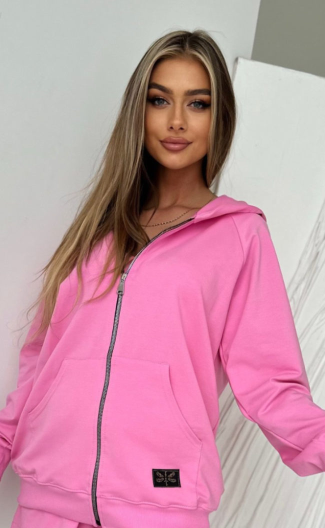 Bluza na zamek TS 256 Różowa