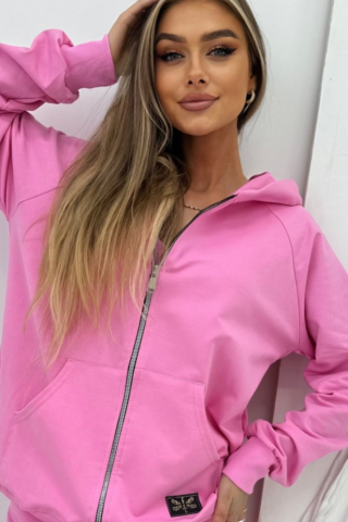 Bluza na zamek TS 256 Różowa