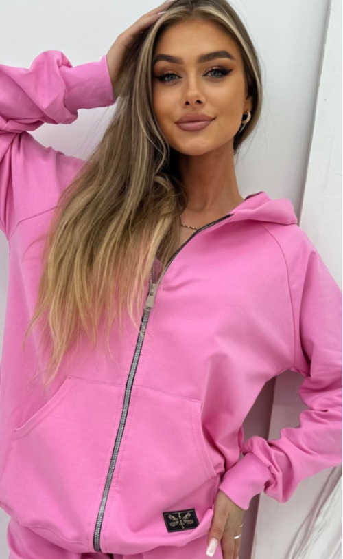 Bluza na zamek TS 256 Różowa