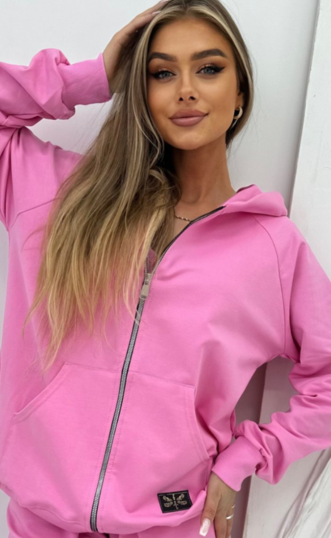 Bluza na zamek TS 256 Różowa