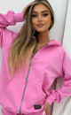 Bluza na zamek TS 256 Różowa