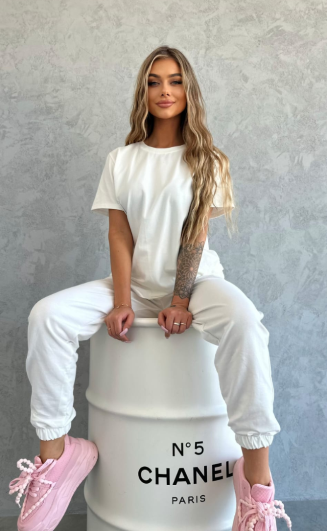 Plain T-shirt TS 345 Cream