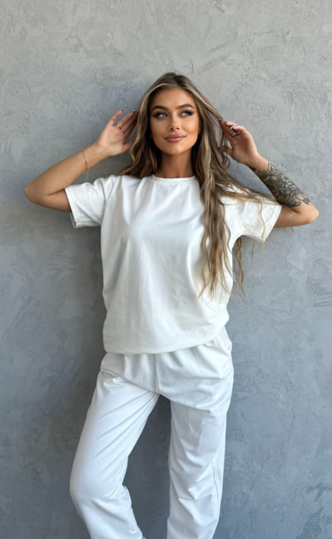 Plain T-shirt TS 345 Cream