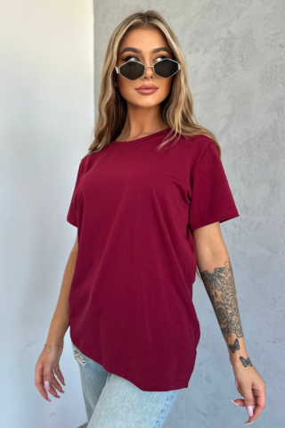 Plain T-shirt TS 345 Claret