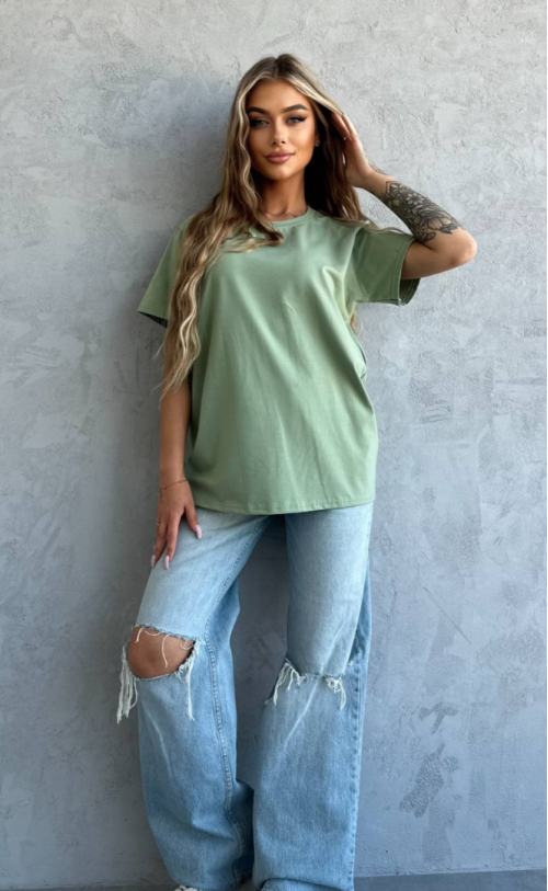 T-shirt gładki TS 345 Zielony