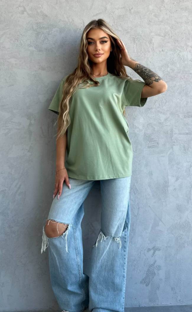 Plain T-shirt TS 345 Green