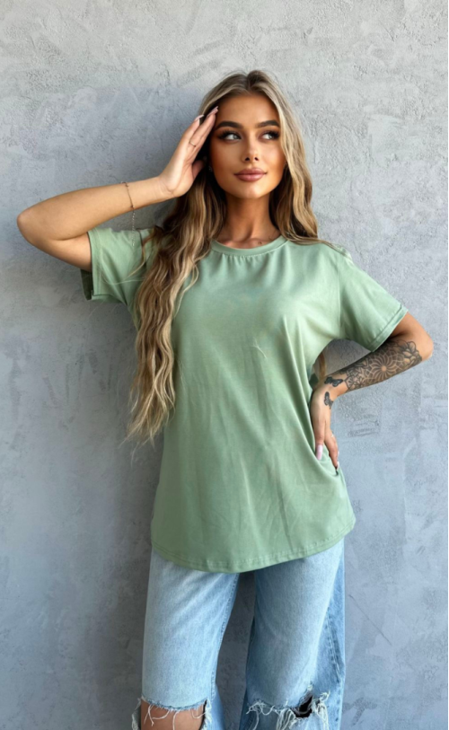 T-shirt gładki TS 345 Zielony