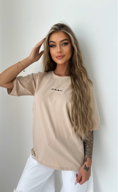 T-shirt MINIMAL TS374 Beżowy