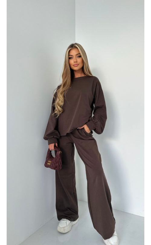  blouse and trousers set TS431 Chocolate