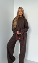 blouse and trousers set TS431 Chocolate