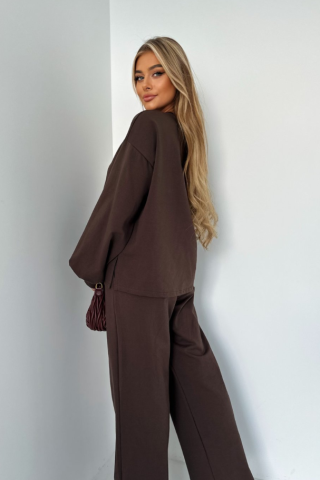  blouse and trousers set TS431 Chocolate