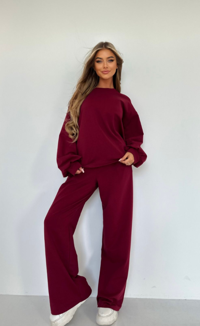 blouse and trousers set TS431 Claret