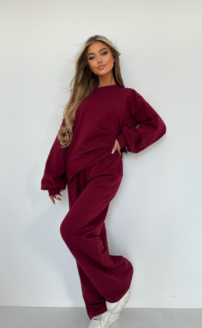 blouse and trousers set TS431 Claret
