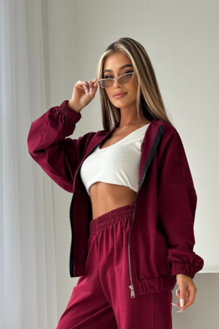 Bomber Jacket TS257 Burgundy