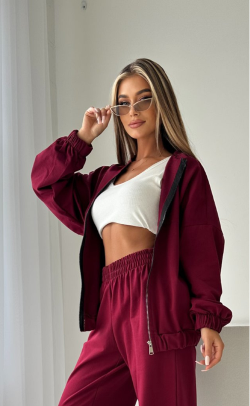 Bomber Jacket TS257 Burgundy