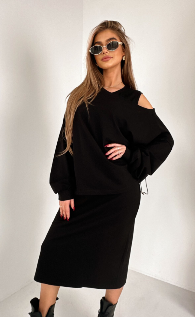 Dress and blouse set TI 1004 Black