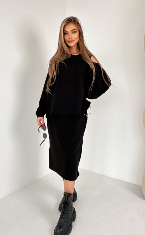 Dress and blouse set TI 1004 Black