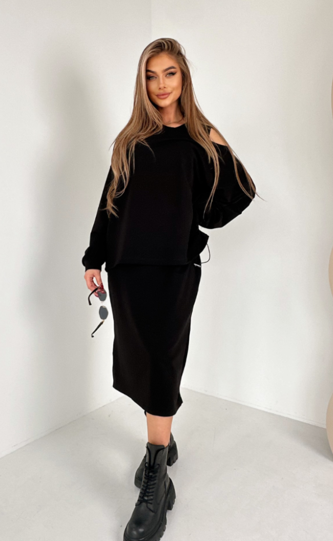Dress and blouse set TI 1004 Black