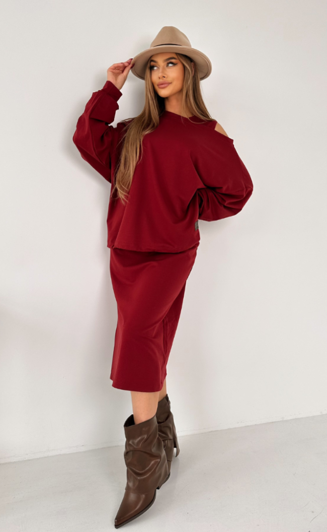 Dress and blouse set TI 1004 Claret