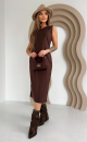 Dress and blouse set TI 1004 Chocolate