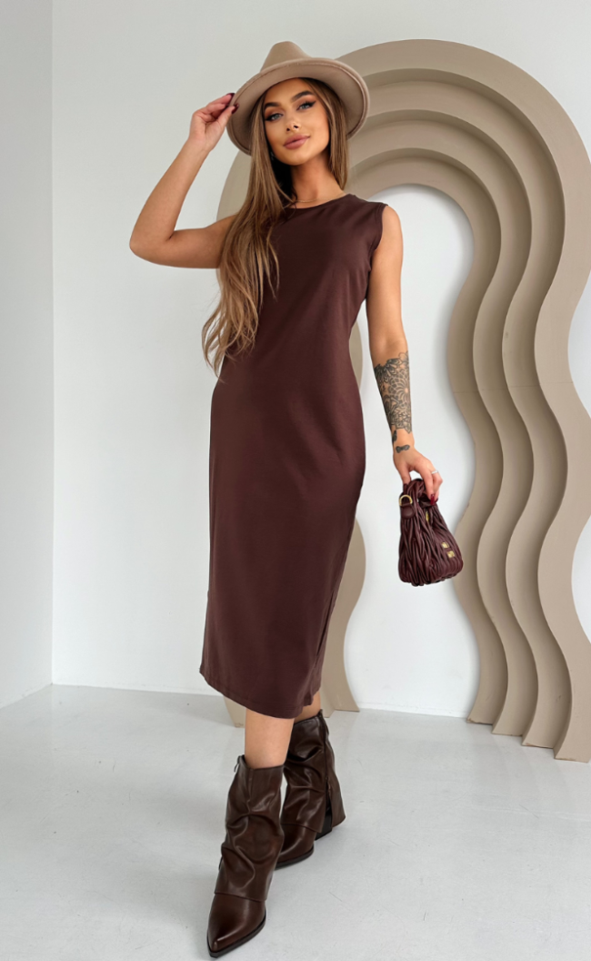 Dress and blouse set TI 1004 Chocolate