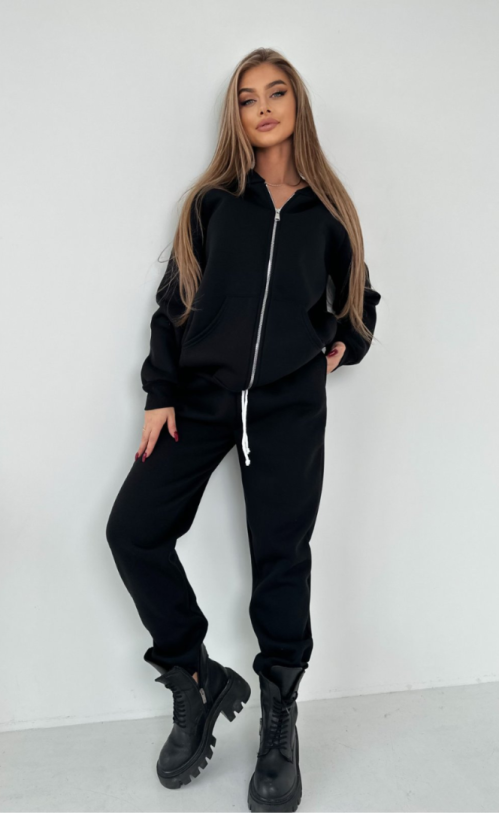 Insulated zippered sweatshirt TS 100 Black