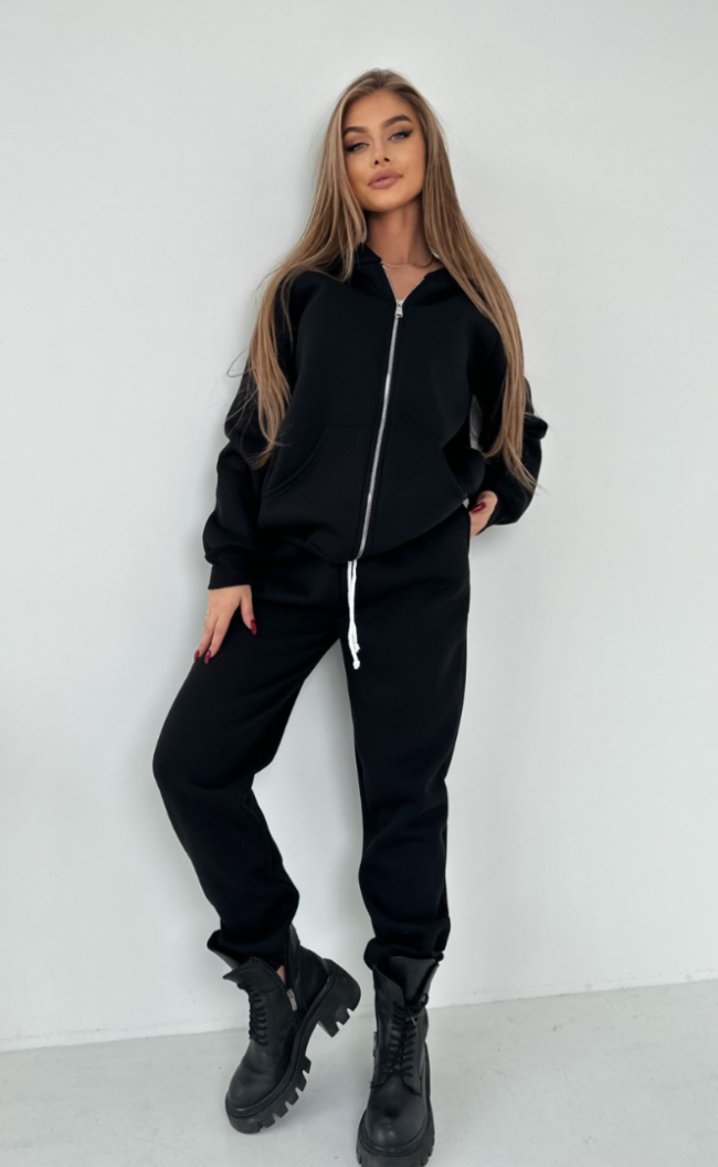 Insulated zippered sweatshirt TS 100 Black